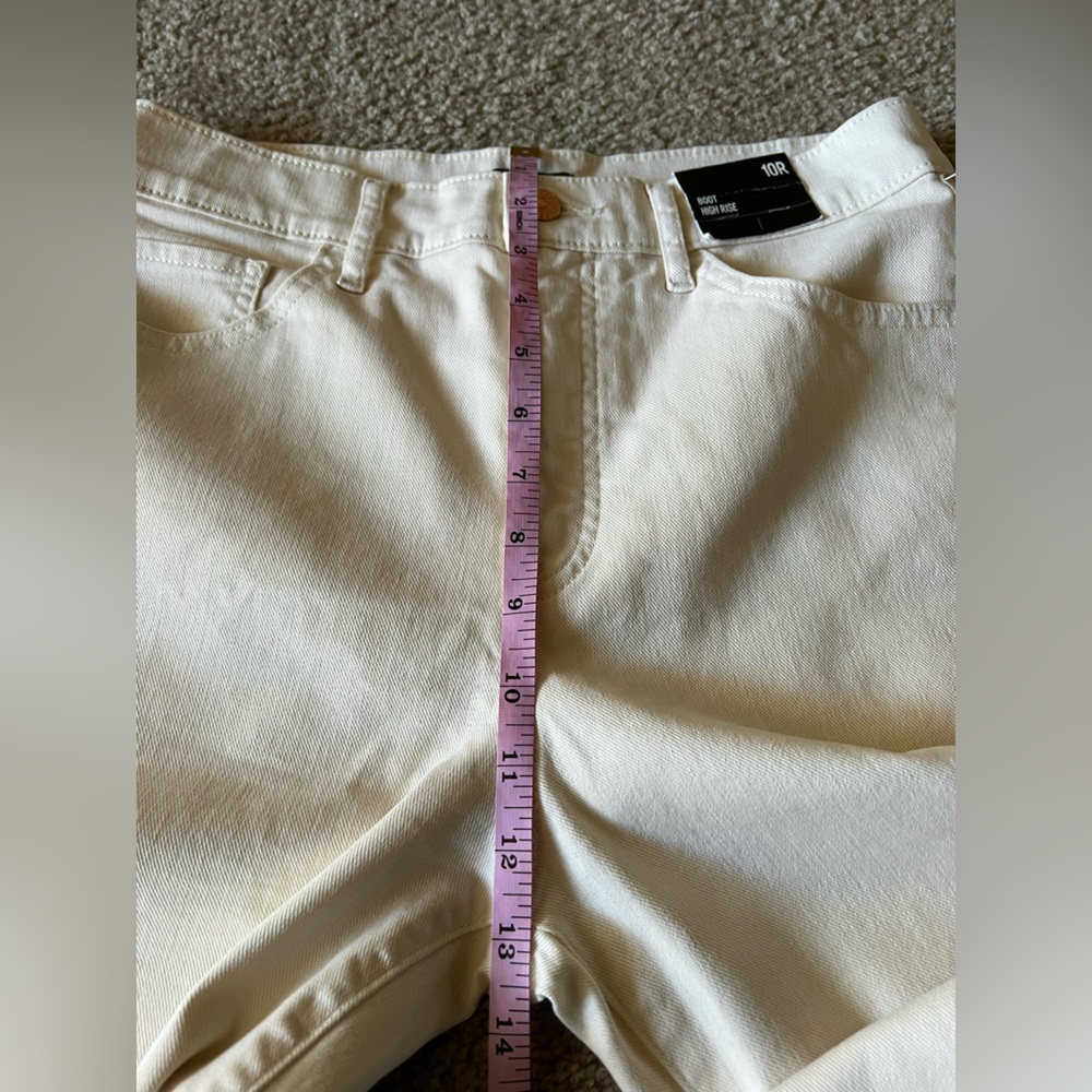 NWT Express High Rise Boot Leg Cream Beige Denim Jeans Women’s Sz 10R - Picture 12 of 14